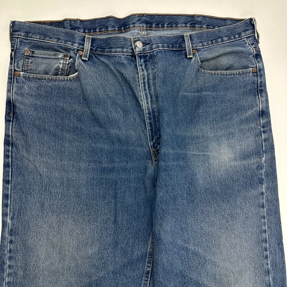 Levi's‎ 550 Relaxed Fit Jeans Mens 46x31 Dark Wash Blue Denim Frayed Hem